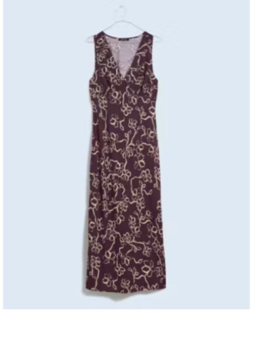 Madewell Ariana Sleeveless Floral Midi Dress in Black Iris with Cream size 14